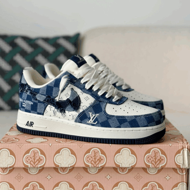Louis Vuitton x Nike Air Force 1 Low ¡°Blue Damier Denim¡±