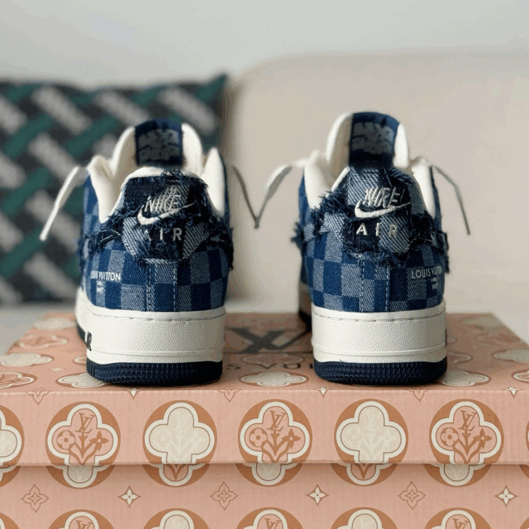 Louis Vuitton x Nike Air Force 1 Low ¡°Blue Damier Denim¡±