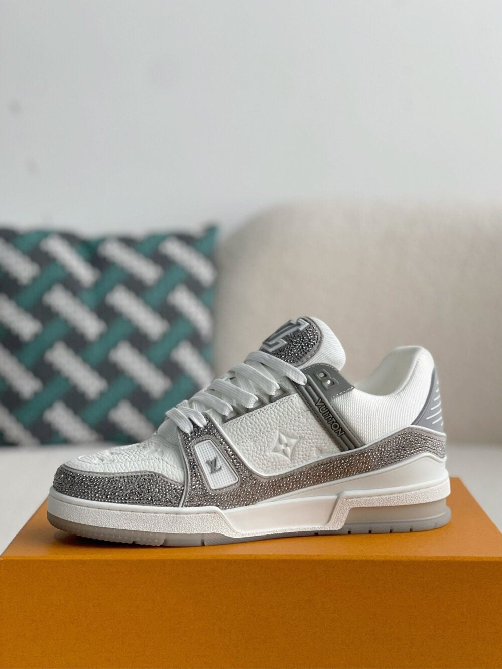 Louis Vuitton LV Trainer Sneaker ¡®Denim Monogram Grey Diamond¡¯